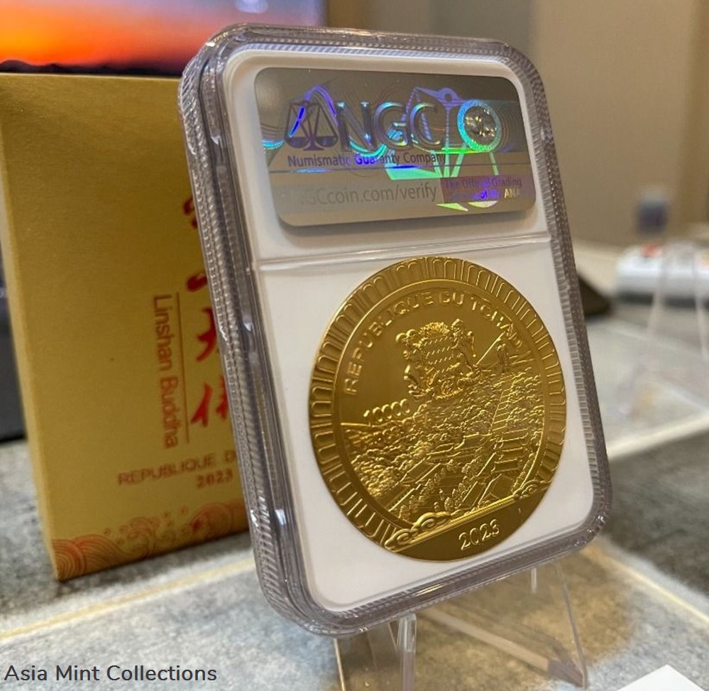 2023 Republic Chad 10000 Francs CFA "Ling Shan Buddha" Gilted Silver Proof 2oz Mirrored Edition Coin 7 coins ingots bullion 2023 republic chad 10000 francs cfa ling shan buddha gilted silver proof 2oz mirrored edition coin