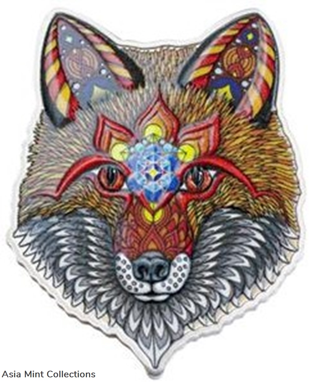 2021 - Solomon Islands - Spirit Animals - Phil Lewis FOX 1oz Colorized Silver Coin coins ingots bullion 2021 solomon islands spirit animals phil lewis fox 1oz colorized silver coin