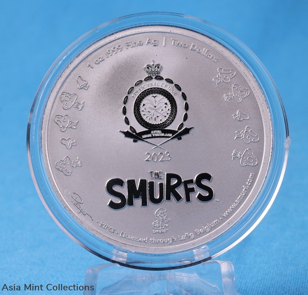 2023 - Smurfs Smurfs 65th Anniversary 1 Oz 999 Silver Niue ST/BU 5 coins ingots bullion coin 2023 smurfs smurfs 65th anniversary 1 oz 999 silver niue st bu