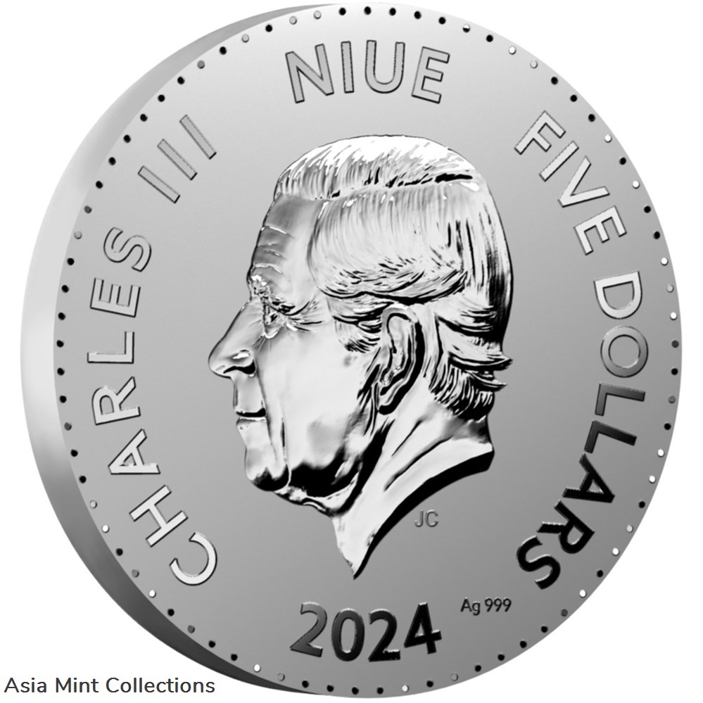 2024 Niue 2 oz Silver Lunar Year of the Dragon Dot Art - Only 500 Minted! 2 coins ingots bullion coin 2024 niue 2 oz silver lunar year of the dragon dot art only 500 minted