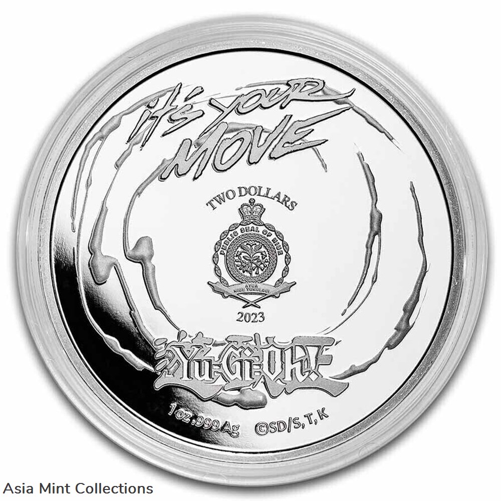 2023 - Yu-Gi-Oh! Game Flip Coin 25 Years 1 Oz 999 Silver Niue ST/BU 4 coins ingots bullion 2023 yu gi oh game flip coin 25 years 1 oz 999 silver niue st bu