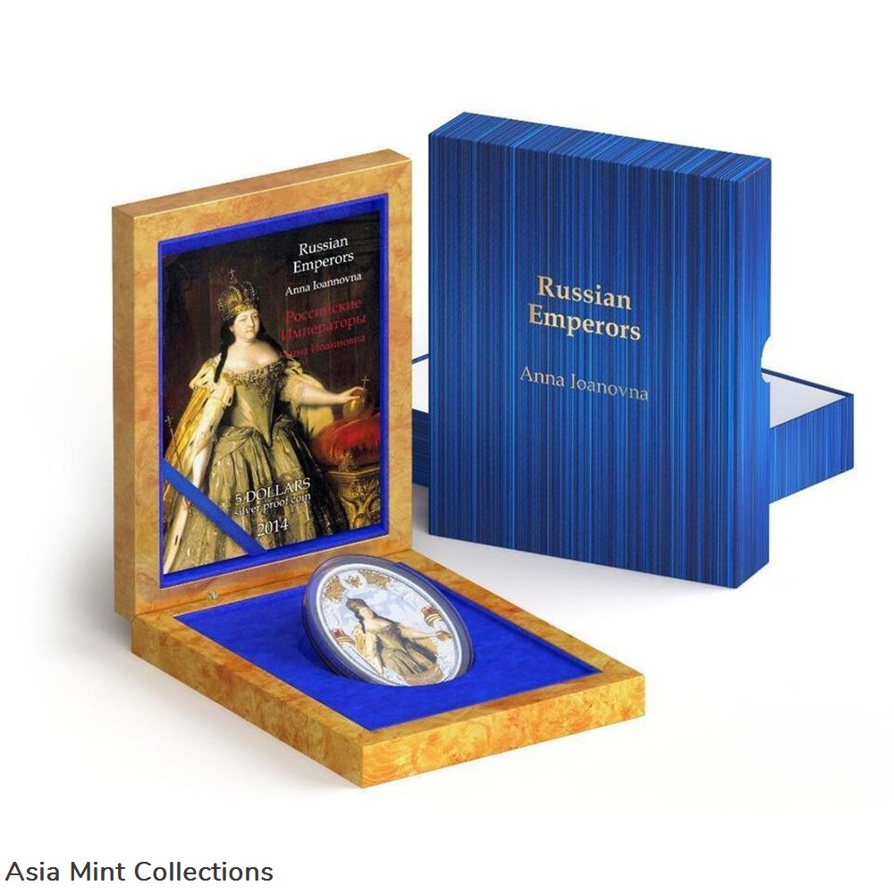 2014 - Niue $5 Russian Emperors - Anna Ioanovna 2 Oz Proof Silbermünze 3 coins ingots bullion silver coin 2014 niue 5 russian emperors anna ioanovna 2 oz proof silbermunze