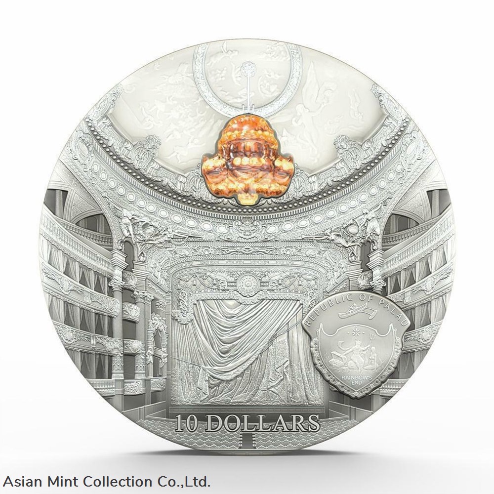 2014 - $10 Famous Opera - Paris Palais Garnier 2 Oz Silver Coin - Palau coins ingots bullion 2014 10 famous opera paris palais garnier 2 oz silver coin palau