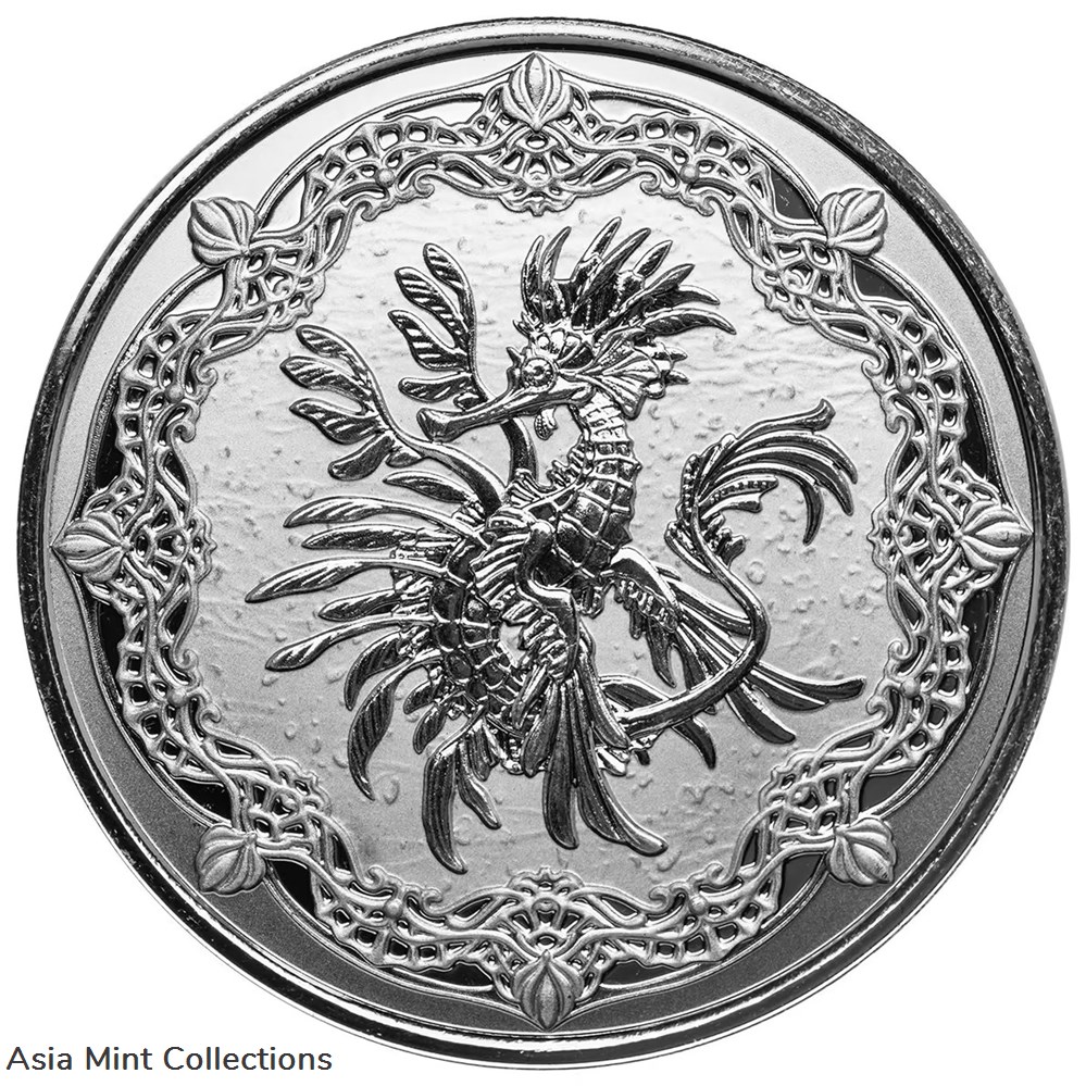 2022 - Sea Dragon 1 Oz 999 Silver Samoa 2 Tala Proof Like coins ingots bullion coin 2022 sea dragon 1 oz 999 silver samoa 2 tala proof like