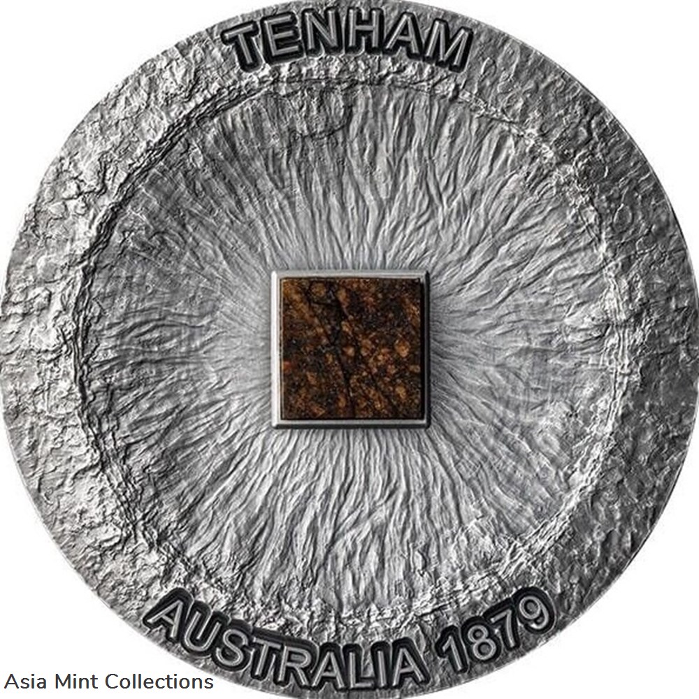 2022 - Tenham Meteorite Geography 50 g Antique finish Silver Coin CFA Cameroon 4 coins ingots bullion 2022 tenham meteorite geography 50 g antique finish silver coin cfa cameroon