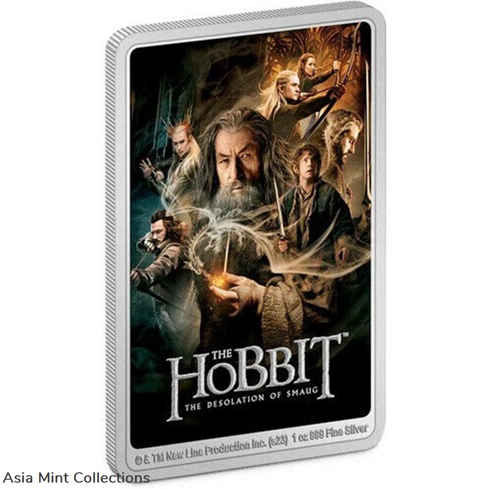2023 Niue The Hobbit Desolation of Smaug 1oz Silver Colorized Proof Poster Coin coins ingots bullion 2023 niue the hobbit desolation of smaug 1oz silver colorized proof poster coin