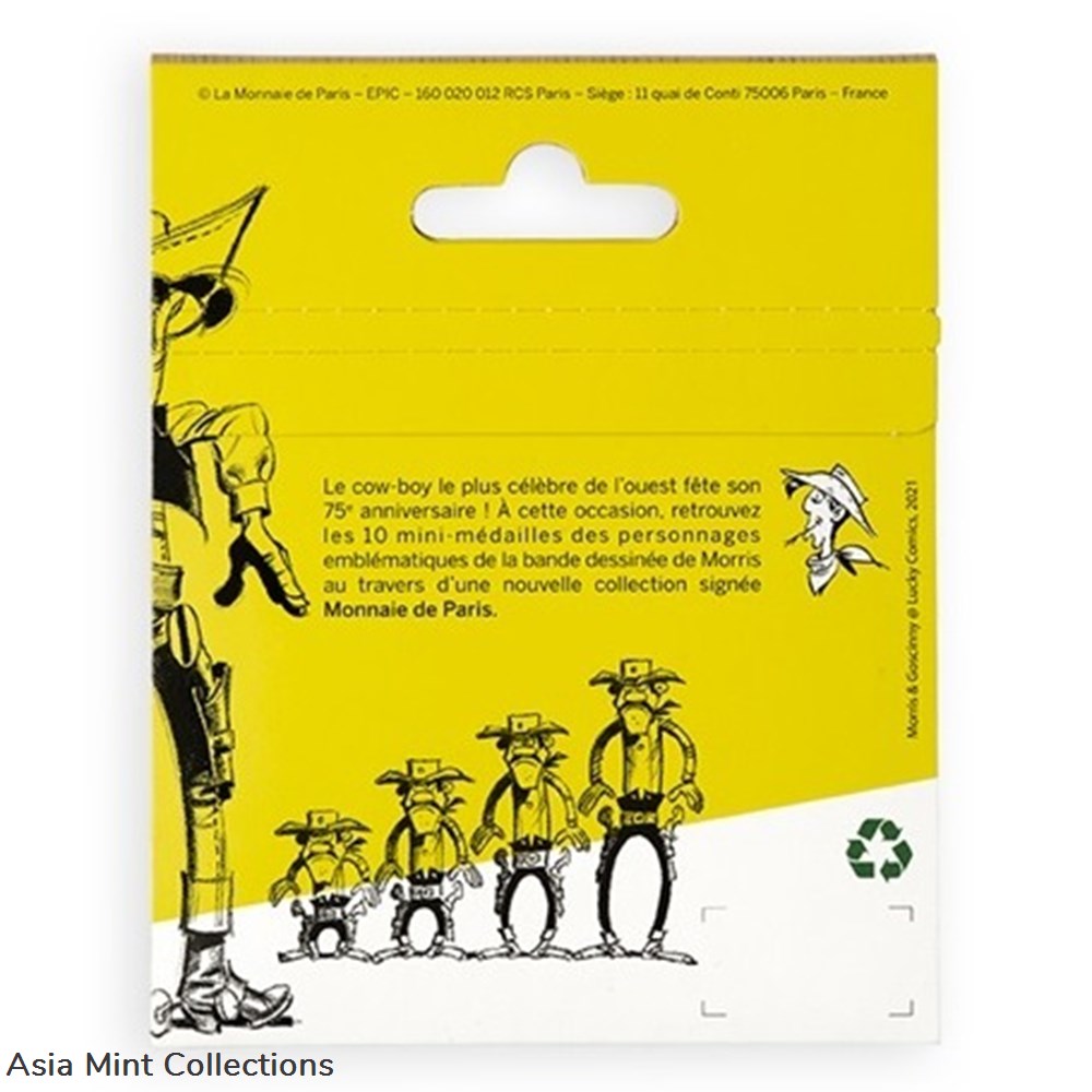 2021 - Monnaie De Paris Memory token – Lucky Luke 42770 4 coins ingots bullion copper coin 2021 monnaie de paris memory token lucky luke 42770