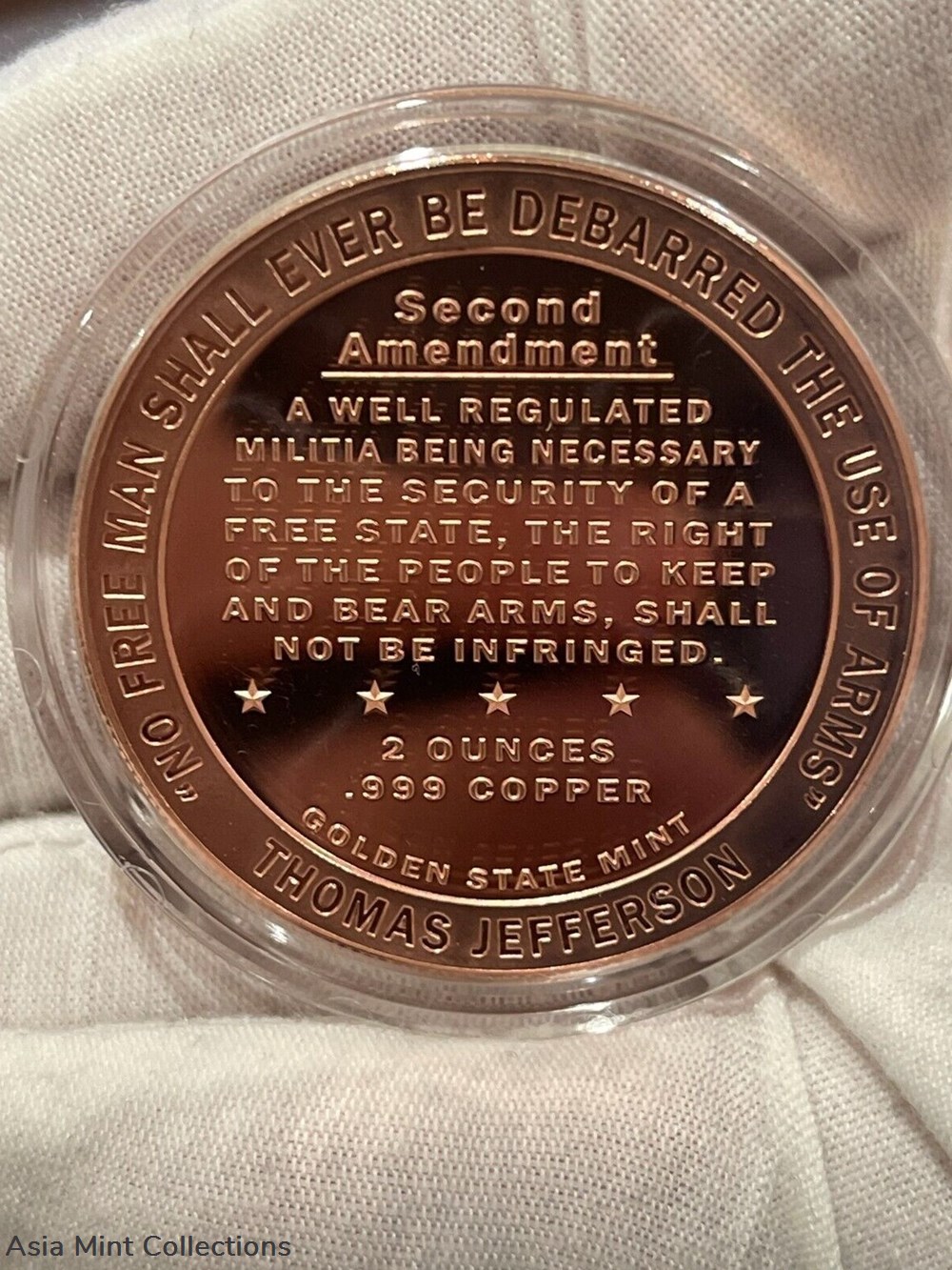 2022 - 2 oz. 2nd Amendment "RIGHT TO BEAR ARMS" Copper Round IN A CAPSULE & GIFT POUCH 3 coins ingots bullion coin 2022 2 oz 2nd amendment right to bear arms copper round in a capsule gift pouch