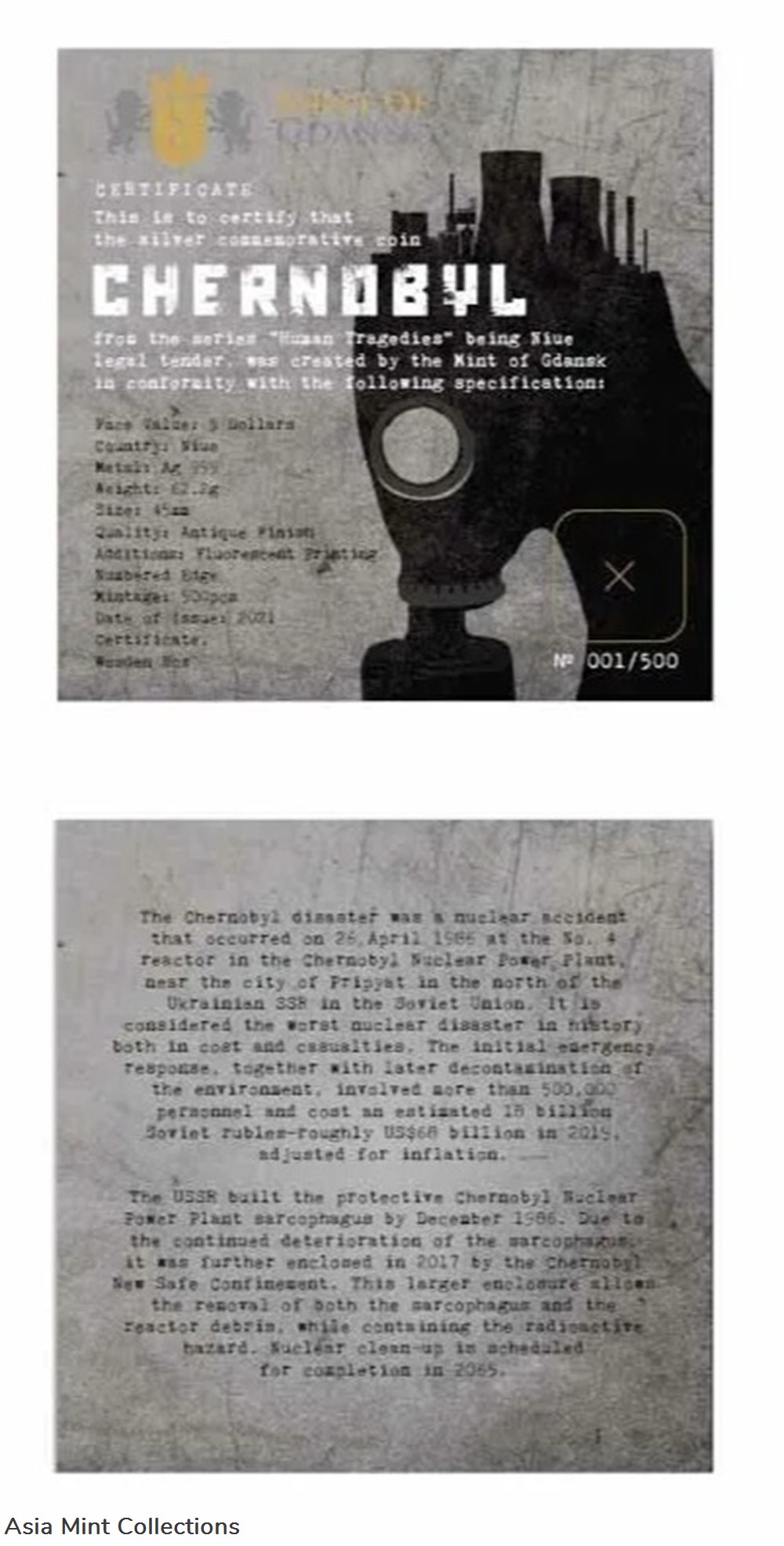 coins ingots bullion 2021 2 oz silver glow in the dark human tragedies chernobyl antique finish coin