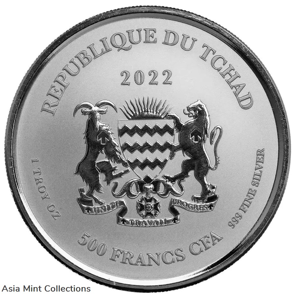 2022 - Scorpion 1 oz 999 Silver Chad 500 Francs Proof Like coins ingots bullion ingot 2022 scorpion 1 oz 999 silver chad 500 francs proof like
