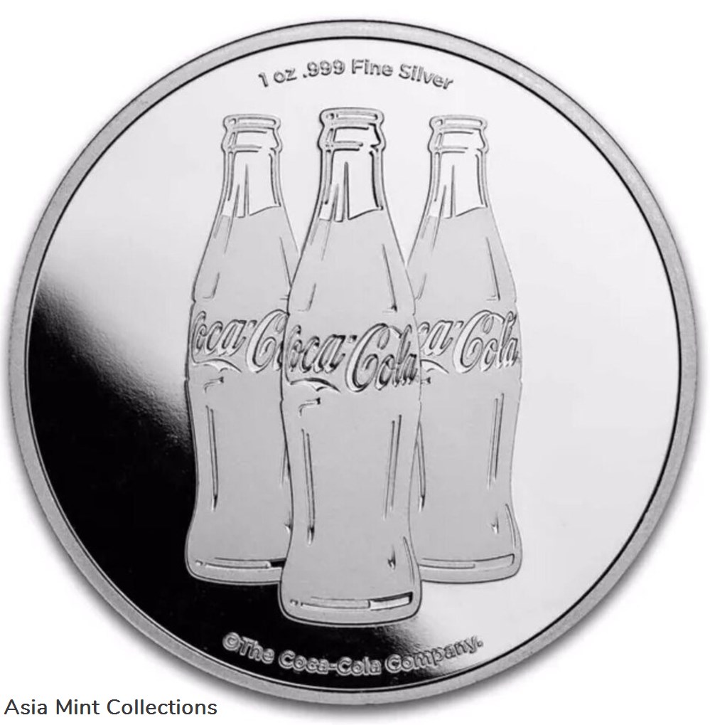 Coca-Cola® 1 oz .999 Silver Colorized Round (Bottle Cap) In TEP 4 coins ingots bullion coin coca cola 1 oz 999 silver colorized round bottle cap in tep
