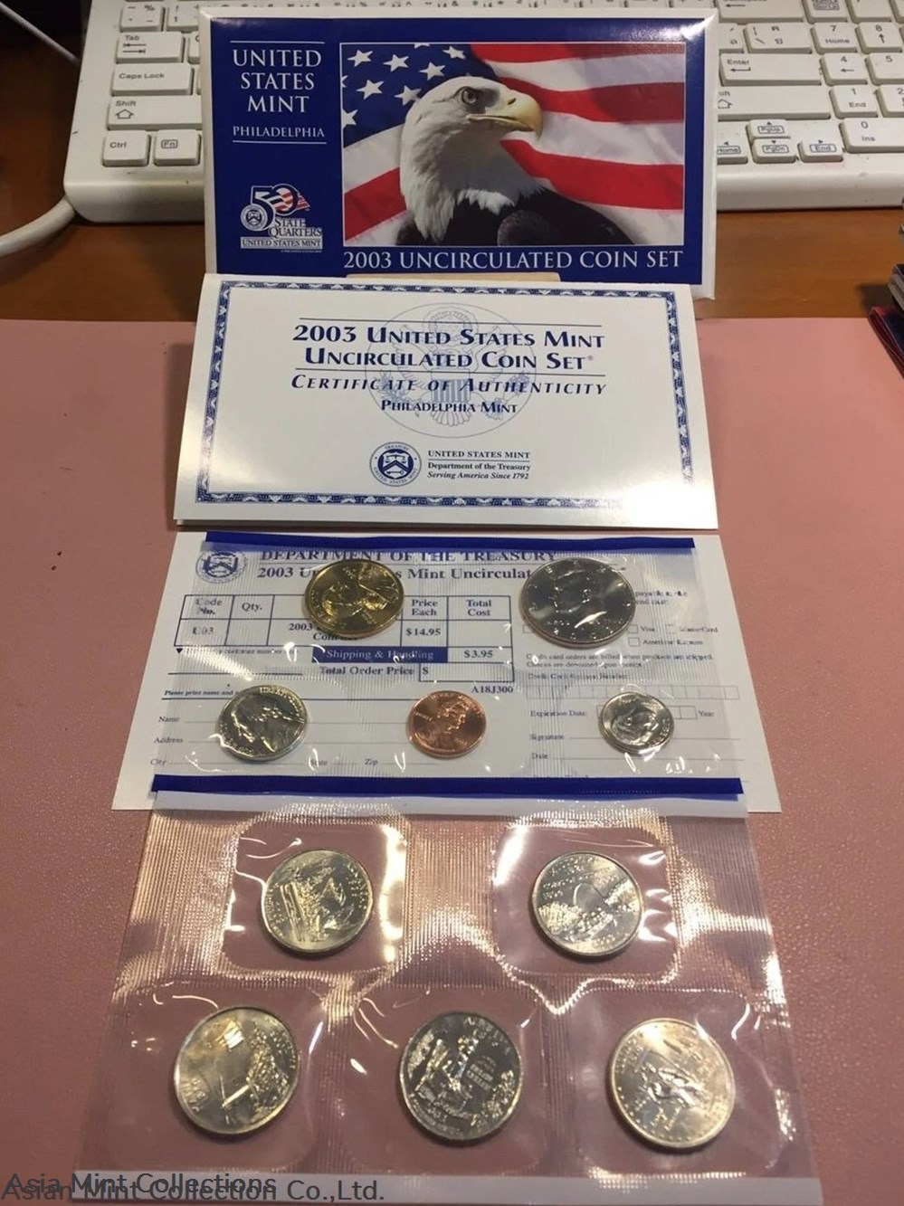 2003 - United States Mint Uncirculated Coin Set Philadelphia Mint 6 coins world 2003 united states mint uncirculated coin set philadelphia mint