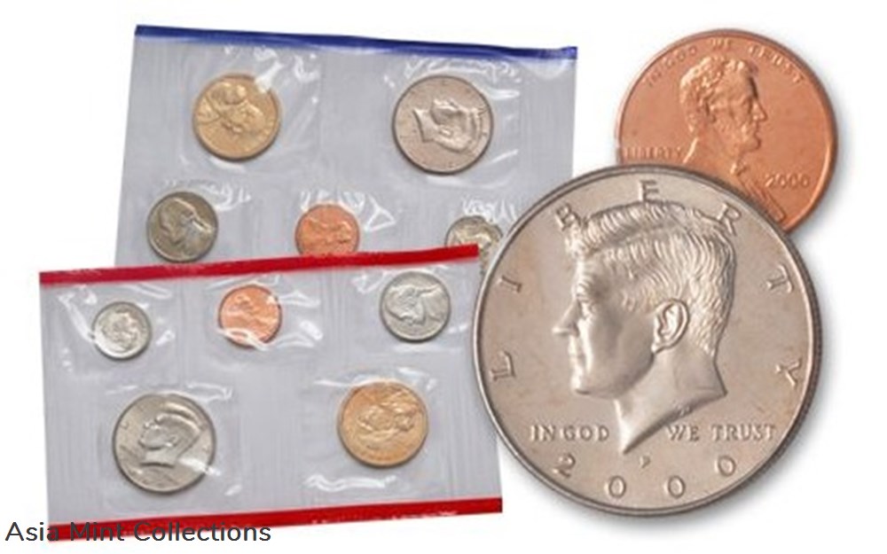 2000 - United States Mint Uncirculated Coin Set Denver Mint coins world 2000 united states mint uncirculated coin set denver mint