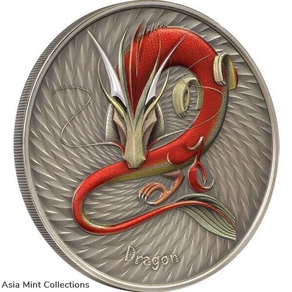 2023 - Dragon World of Cryptids 1 oz Antique Finish Silver Coin 2$ Niue coins ingots bullion 2023 dragon world of cryptids 1 oz antique finish silver coin 2 niue