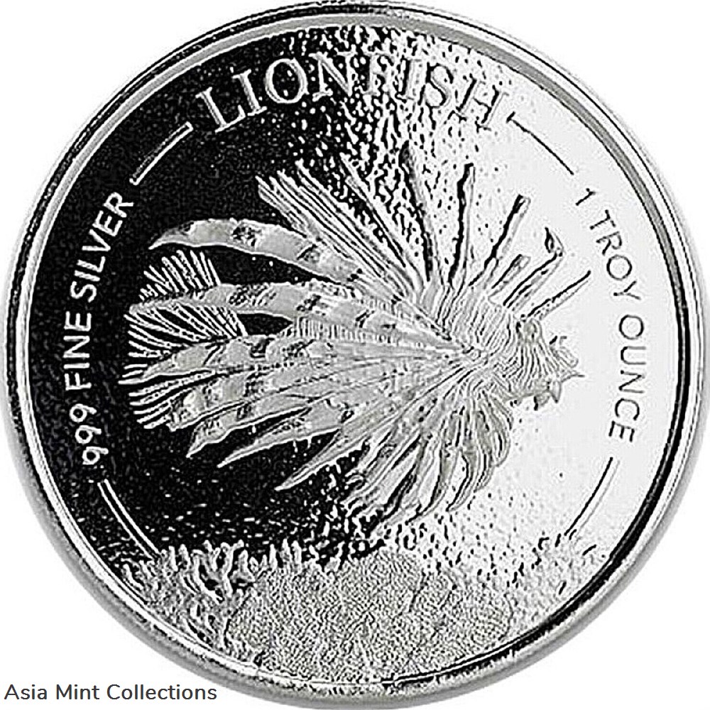 2019 - Barbados 1 oz Silver 999 Lionfish Firefish 1 oz 999 Silver Coins ingots bullion 2019 barbados 1 oz silver 999 lionfish firefish 1 oz 999 silver coins