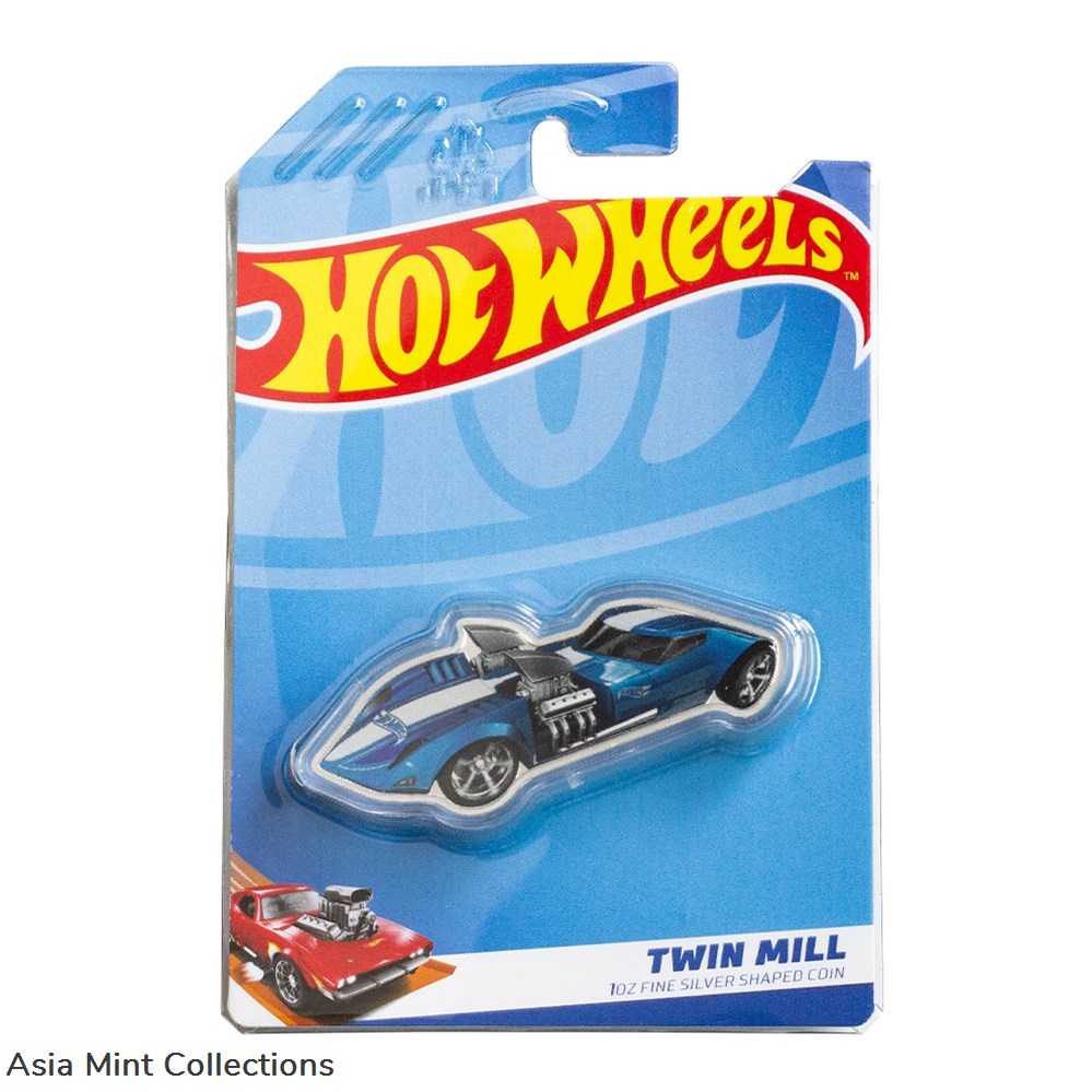 2023 ~ Hot Wheels™ Twin Mill Shaped ~ 1oz. Pure Silver Coin 4 coins ingots bullion 2023 hot wheels twin mill shaped 1oz pure silver coin