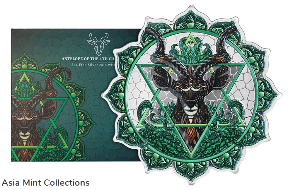 2022 $5 Solomon Islands Antelope of the 4th Chakra Phil Lewis 2 oz Silver Coin 5 coins ingots bullion 2022 5 solomon islands antelope of the 4th chakra phil lewis 2 oz silver coin