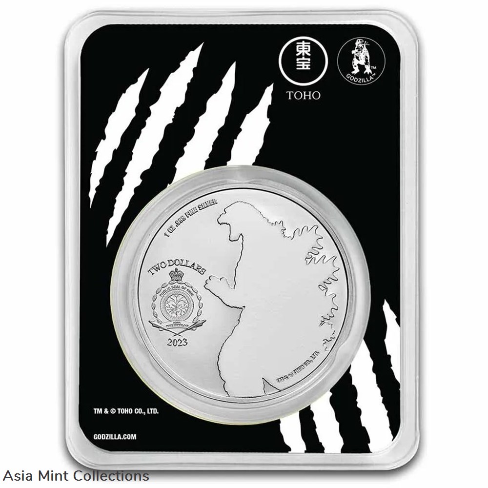 2023 - King Ghidorah Godzilla Silver Coin Color 1 Oz 999 Niue $2 ST/BU 2 coins ingots bullion 2023 king ghidorah godzilla silver coin color 1 oz 999 niue 2 st bu
