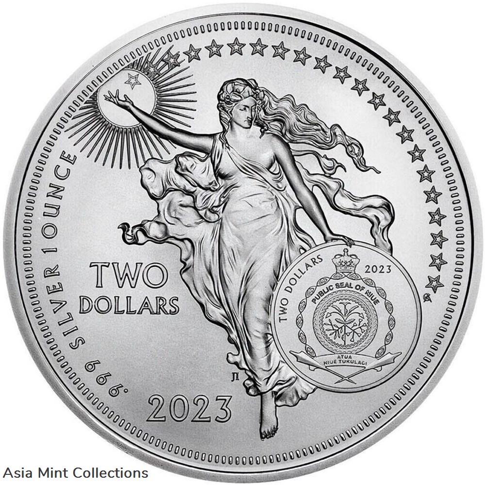2023 - Thomas Edison 1oz 999 Silver Icons of Inspiration (7.) Niue $2 ST / BU 2 coins ingots bullion coin 2023 thomas edison 1oz 999 silver icons of inspiration 7 niue 2 st bu