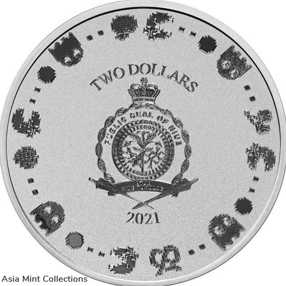 2021 MS PACMAN 40th Anniversary Colored 1 Oz Silver Coin 2$ Niue 3 coins ingots bullion 2021 ms pacman 40th anniversary colored 1 oz silver coin 2 niue
