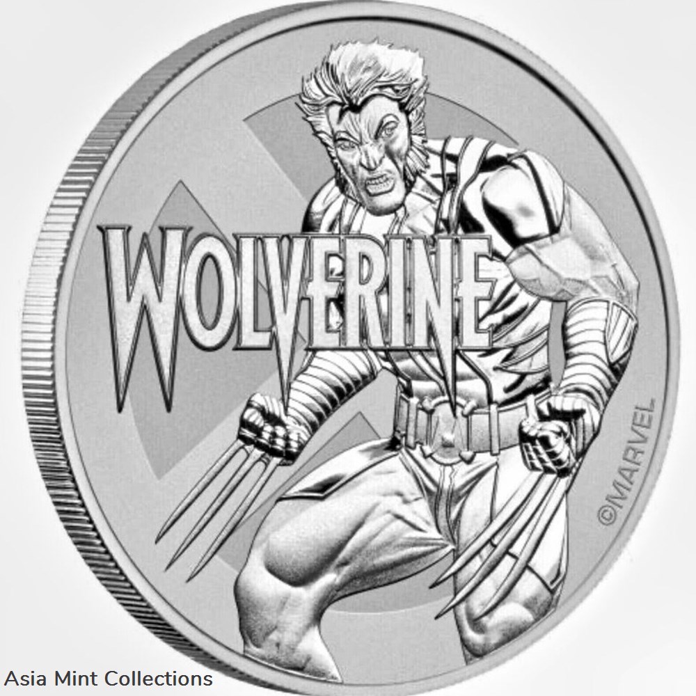 coins ingots bullion coin 2021 wolverine marvel 9999 1oz silver on card perth mint limited to 1000 rare