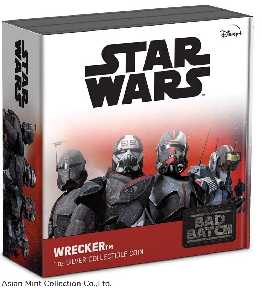 2022 Niue Star Wars™ The Bad Batch™ - Wrecker 1oz Silver Coloured Proof Coin 3 coins ingots bullion 2022 niue star wars the bad batch wrecker 1oz silver coloured proof coin
