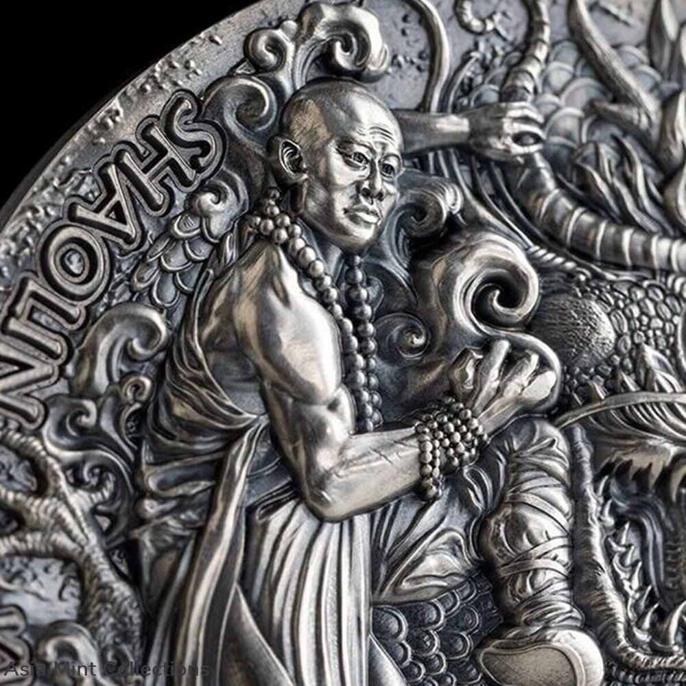 2023 - Shaolin Kung Fu Dragon Martial Arts Styles 2 oz Silver Coin 5$ Niue 3 coins ingots bullion 2023 shaolin kung fu dragon martial arts styles 2 oz silver coin 5 niue
