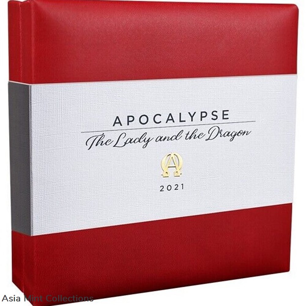 2021 - The Lady and the Dragon Apocalypse 3 oz Antique finish Silver Coin Cameroon 5 coins ingots bullion 2021 the lady and the dragon apocalypse 3 oz antique finish silver coin cameroon