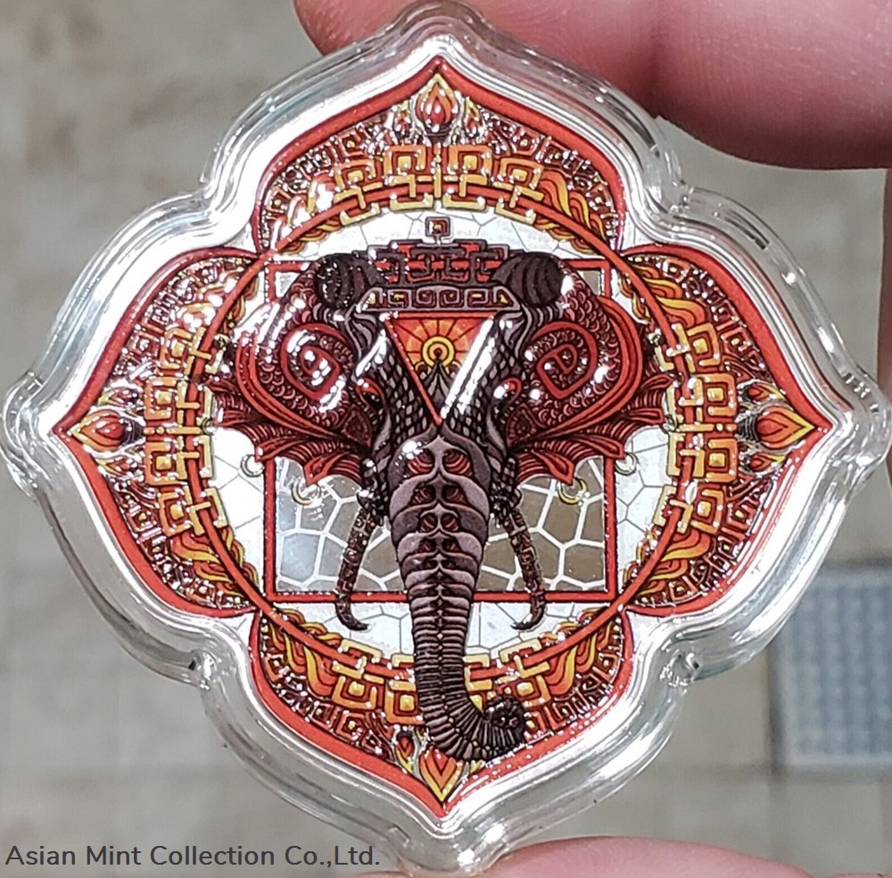 2022 $5 Solomon Islands ELEPHANT CHAKRA 1ST Phil Lewis 2 Oz Silver Proof Coin 3 coins ingots bullion 2022 5 solomon islands elephant chakra 1st phil lewis 2 oz silver proof coin