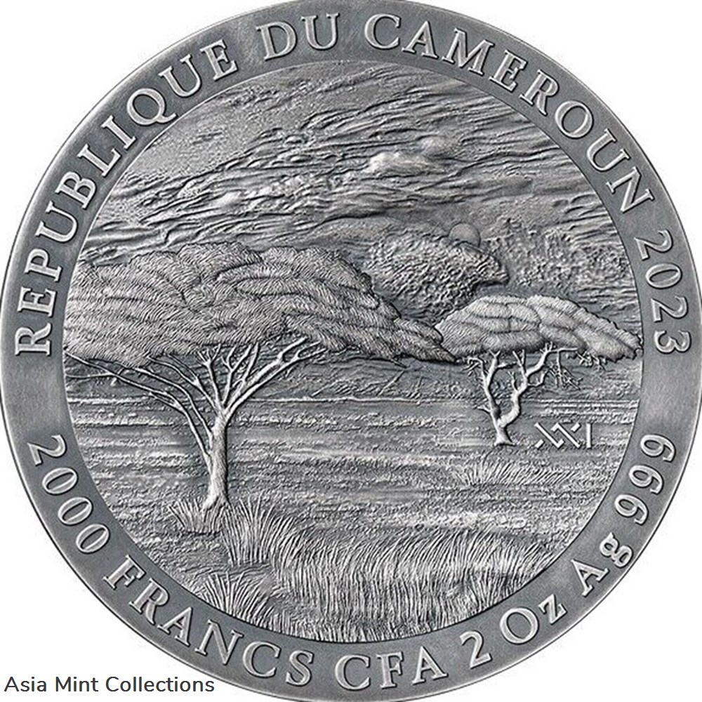 2023 - Black Rhino Expressions of Wildlife 2oz Antique finish Silver Coin Cameroon 6 coins ingots bullion 2023 black rhino expressions of wildlife 2oz antique finish silver coin cameroon