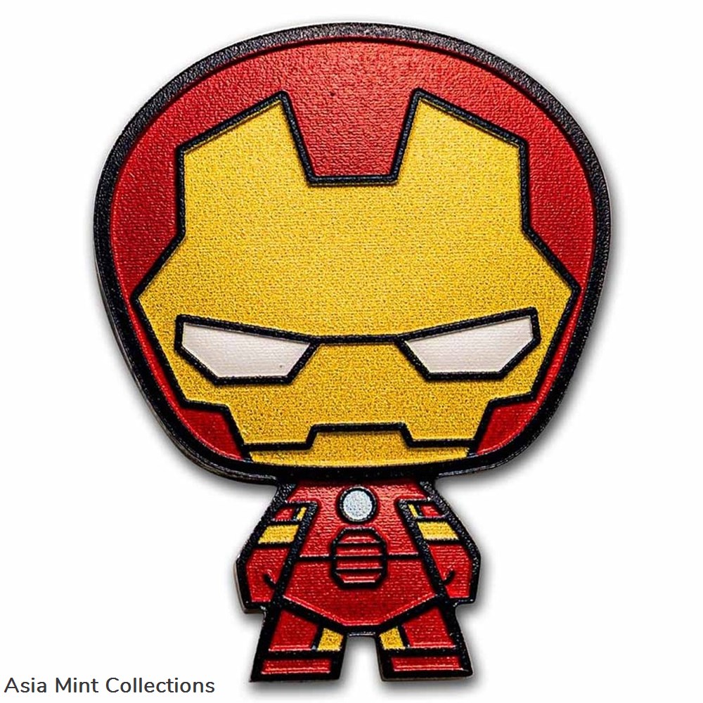 2023 - IRON MAN Chibi Marvel 1oz Silver Coin $2 Niue coins ingots bullion 2023 iron man chibi marvel 1oz silver coin 2 niue