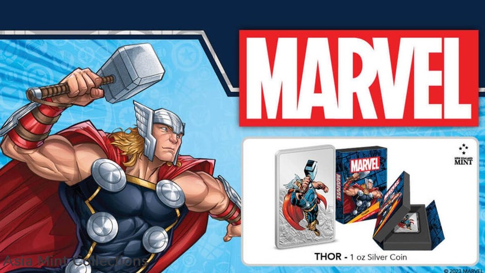 2023 Niue Marvel Evergreen Thor 1oz Silver Colorized Proof Coin 7 coins ingots bullion 2023 niue marvel evergreen thor 1oz silver colorized proof coin