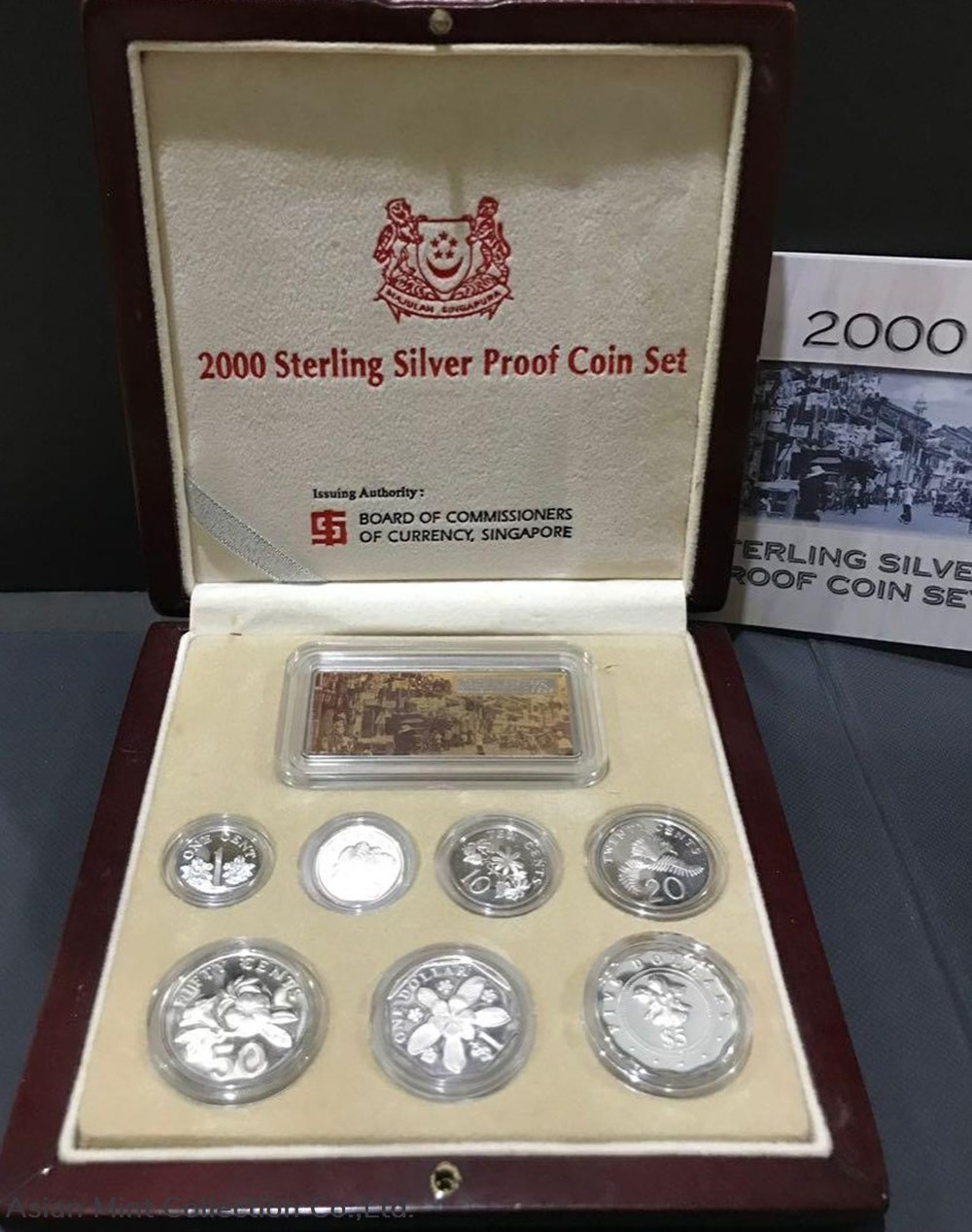 2000 Sterling Silver Proof Coin Set With box & COA 2 coins 2000 sterling silver proof coin set with box coa