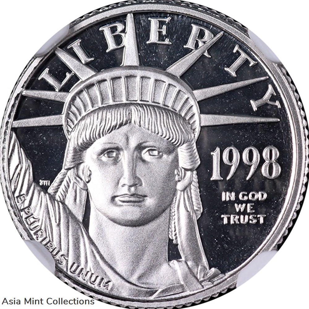 coins ingots bullion silver coin 1998 w platinum american eagle 10 ngc pf69 ultra cameo brown label