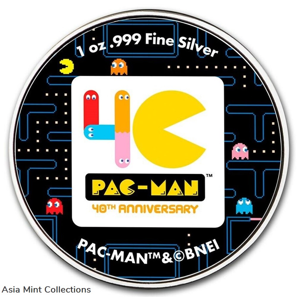 2020 Niue PAC-MAN 1 oz Colorized SILVER Coin in TEP ~ 40th Anniversary Pacman 3 coins ingots bullion 2020 niue pac man 1 oz colorized silver coin in tep 40th anniversary pacman