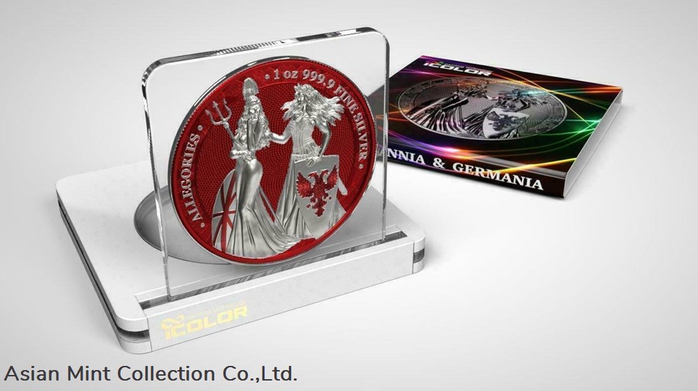 coins ingots bullion 2019 germania coin 5 mark the allegories 1oz silver i color dark red