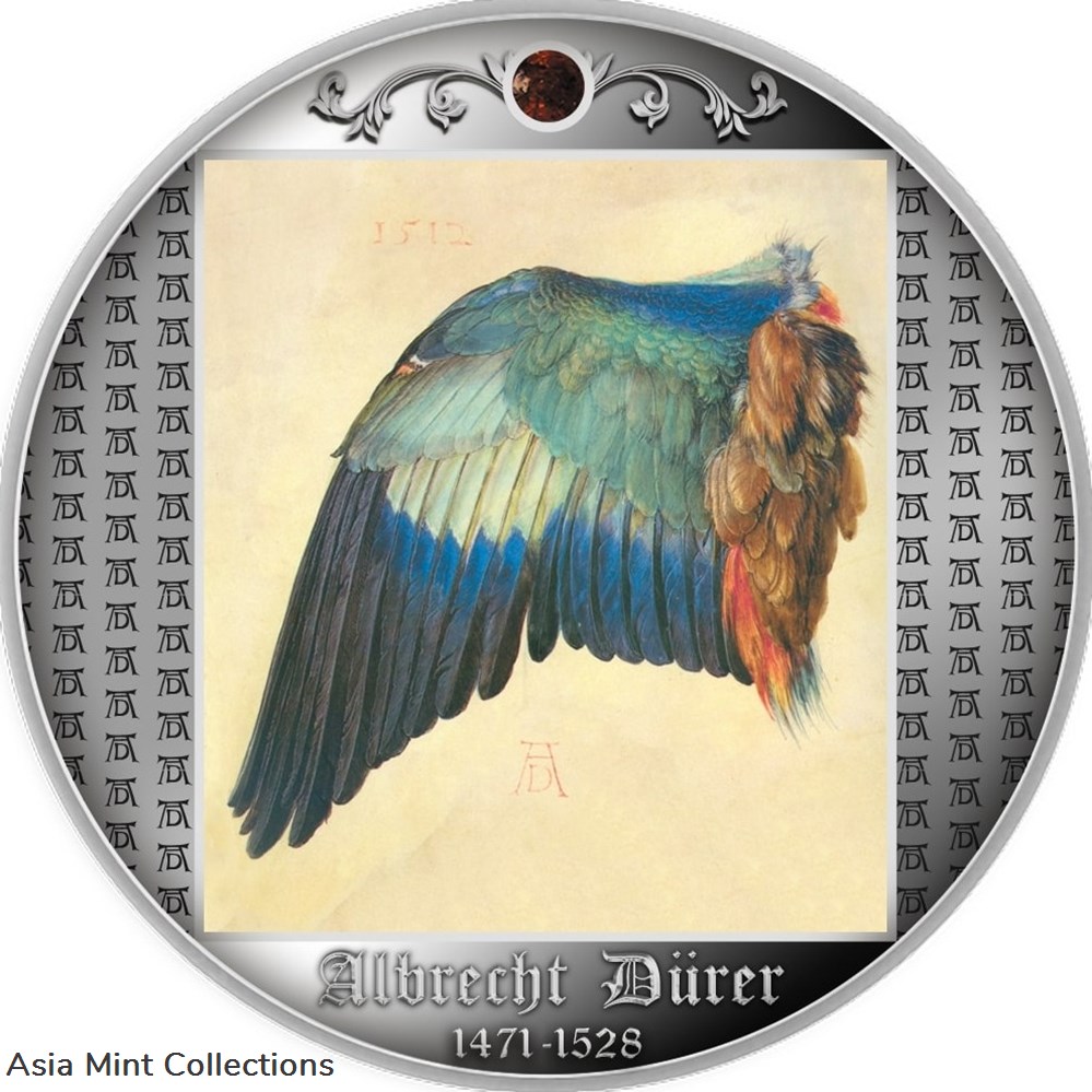 2021 - Wing of a European Roller Albrecht Durer 1/2 oz Silver Coin CFA Cameroon coins ingots bullion 2021 wing of a european roller albrecht durer 1 2 oz silver coin cfa cameroon