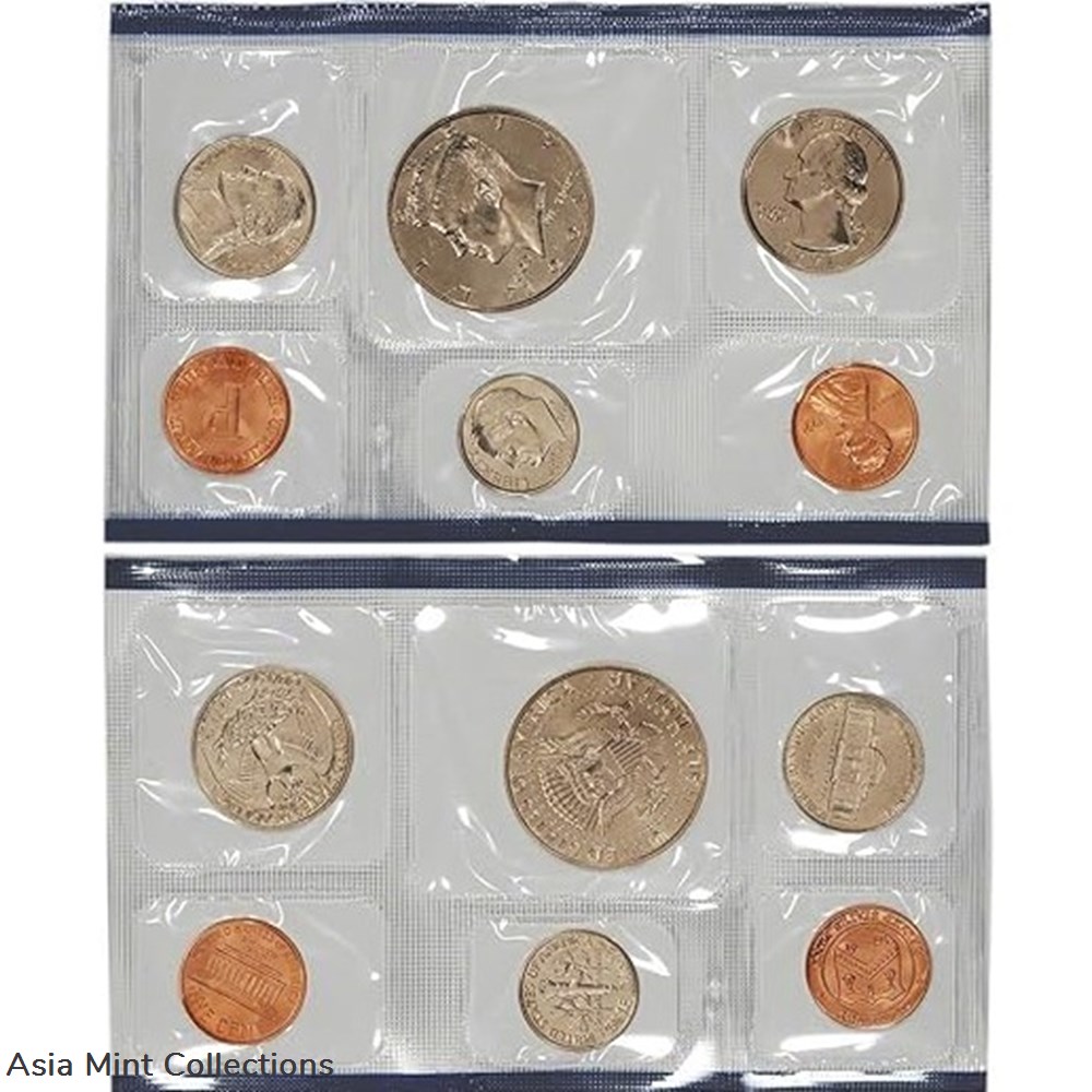 1991 - U.S. Mint Uncirculated Coin Set with D and P Mint Marks 2 coins world united states 1991 u s mint uncirculated coin set with d and p mint marks