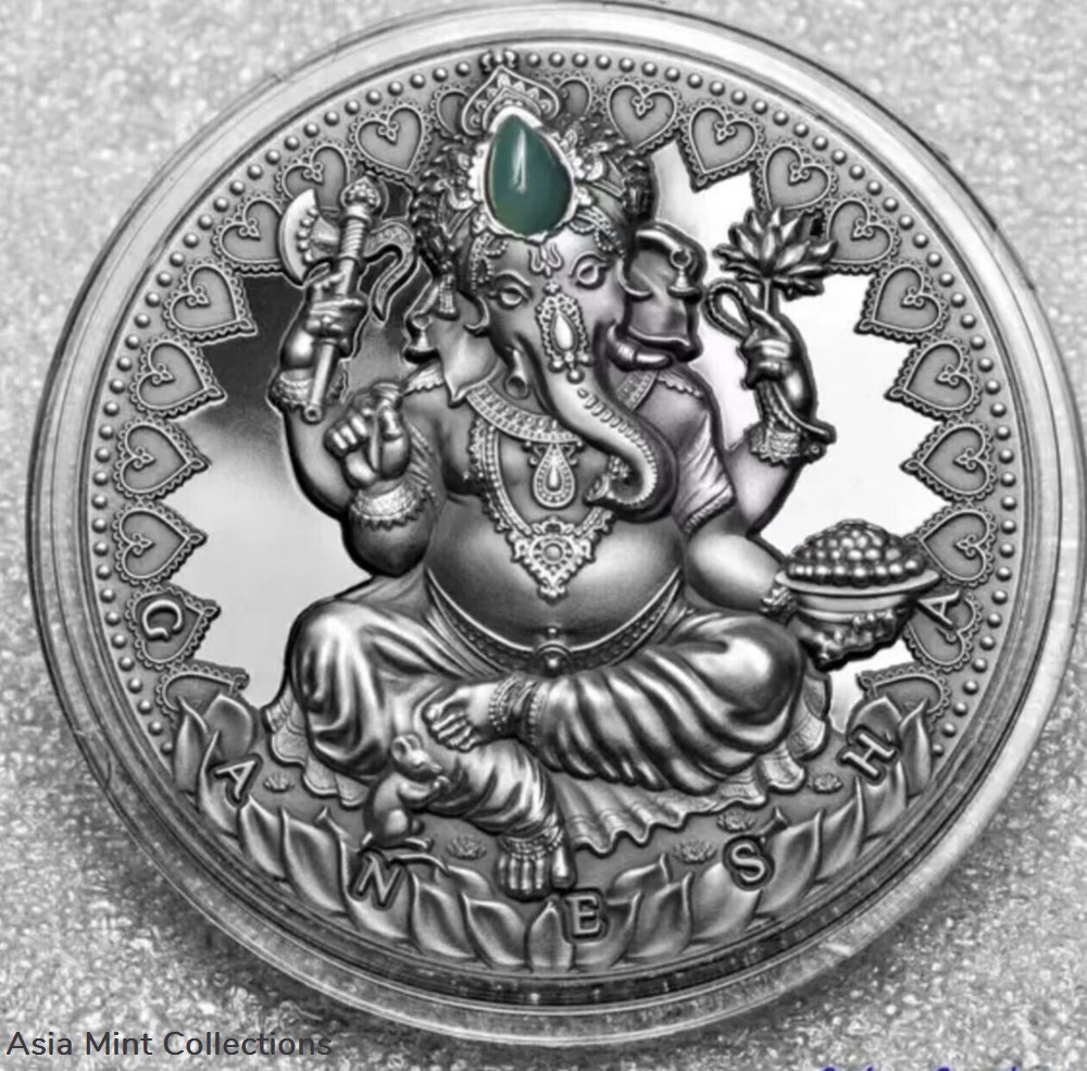 2019 Cameroon World Culture Ganesha - 2 oz coins ingots bullion silver coin 2019 cameroon world culture ganesha 2 oz