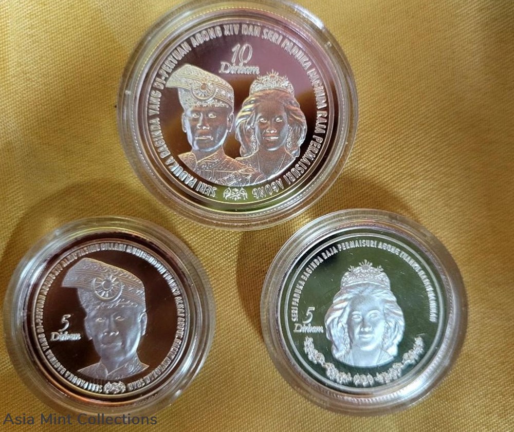 2012 - 3 pcs Coin Pertabalan Agong XIV Pure Silver 999 Collectible 2 coins world malaysia 2012 3 pcs coin pertabalan agong xiv pure silver 999 collectible
