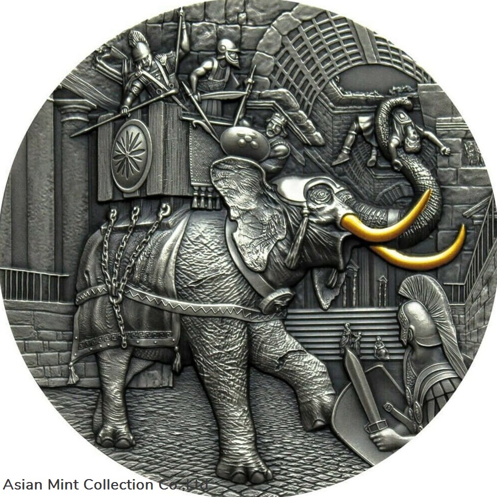 2022 - WAR ELEPHANT 2 Oz Silver Coin 5$ Niue coins ingots bullion 2022 war elephant 2 oz silver coin 5 niue