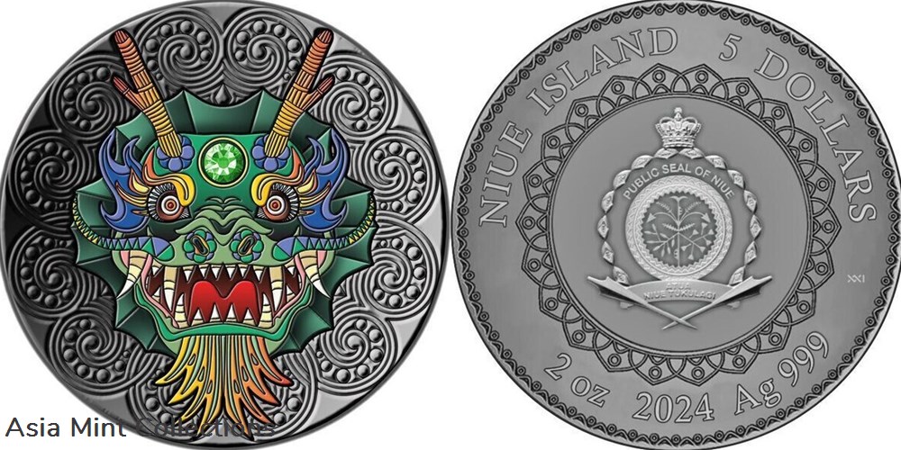2024 - $5 Niue AF - 2 OZ Mandala Collection - Dragon coins ingots bullion silver coin 2024 5 niue af 2 oz mandala collection dragon