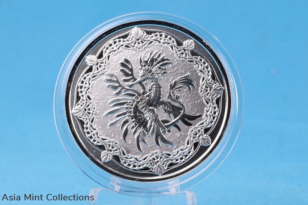2022 - Sea Dragon 1 Oz 999 Silver Samoa 2 Tala Proof Like 5 coins ingots bullion coin 2022 sea dragon 1 oz 999 silver samoa 2 tala proof like