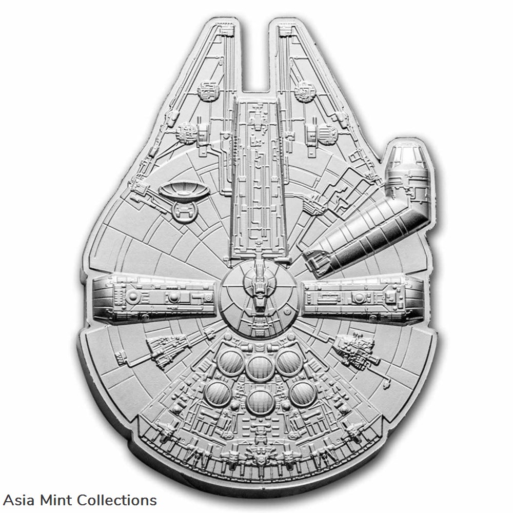 2023 – Star Wars™ Millennium Falcon™ 2oz Silver Shaped Coin coins ingots bullion 2023 star wars millennium falcon 2oz silver shaped coin