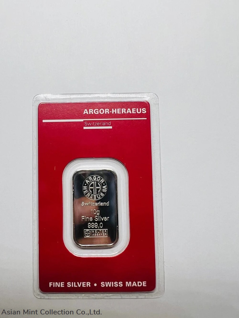 Ingot 10 grams Silver 999.9% Argor Heraeus coins ingots bullion ingot 10 grams silver 999 9 argor heraeus