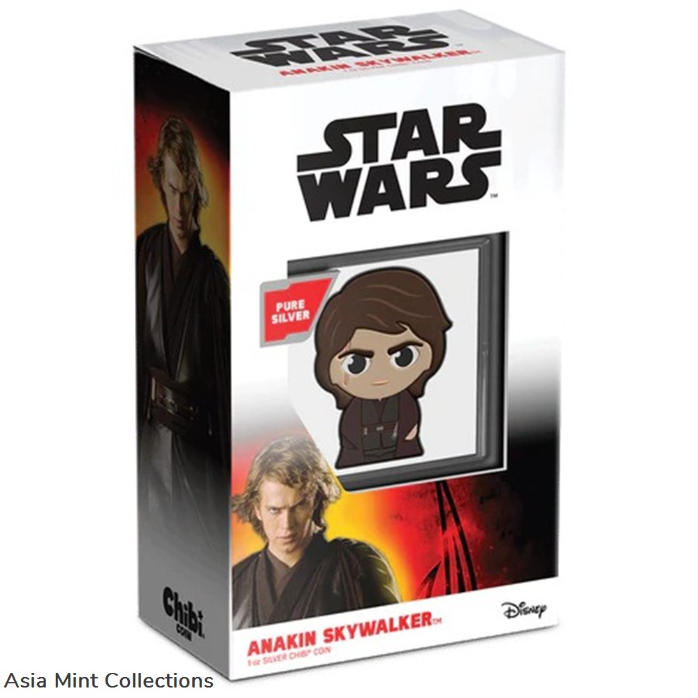 2023 - Niue Star Wars™ Anakin Skywalker™ 1oz Silver Chibi® Coin 4 coins ingots bullion 2023 niue star wars anakin skywalker 1oz silver chibi coin