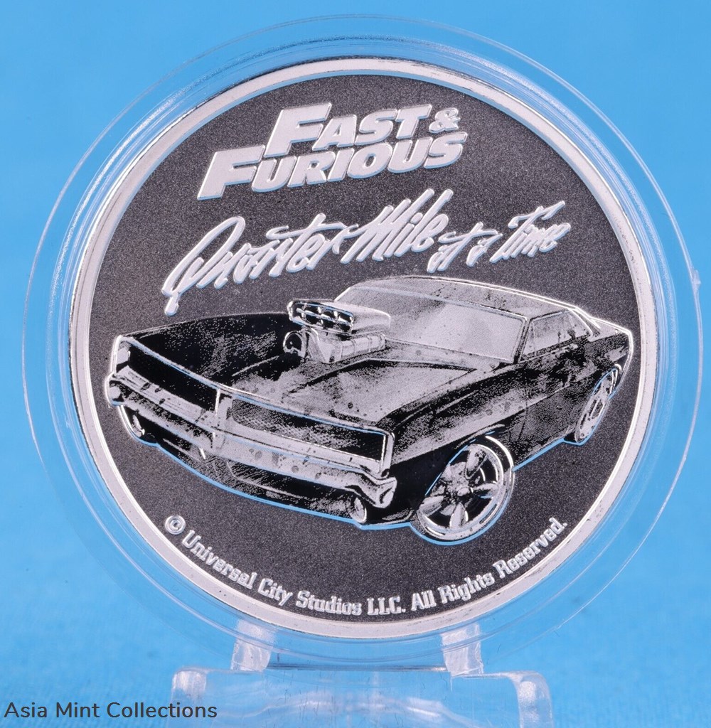 2023 - Samoa FAST AND FURIOUS QUARTER MILE AT A TIME 1oz Silver 999 ST/BU 3 coins ingots bullion coin 2023 samoa fast and furious quarter mile at a time 1oz silver 999 st bu