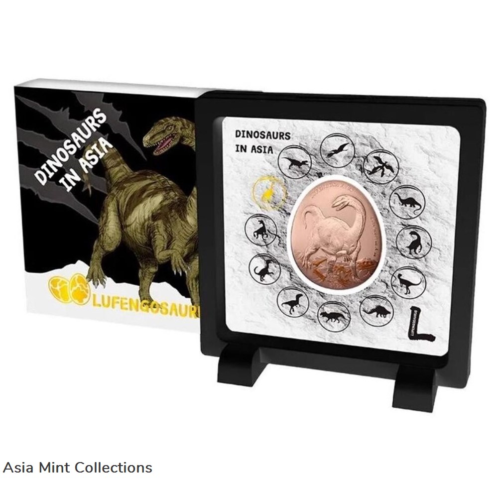 2022 - Samoa 20cents Dinosaurs in Asia 2 Lufengosaurus Curved commemorative coin 3 coins ingots bullion copper 2022 samoa 20cents dinosaurs in asia 2 lufengosaurus curved commemorative coin