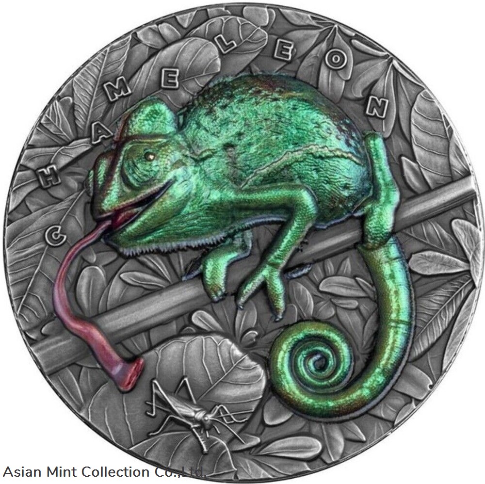 2021 Niue Amazing Animals Chameleon 3oz Silver Coin coins ingots bullion 2021 niue amazing animals chameleon 3oz silver coin