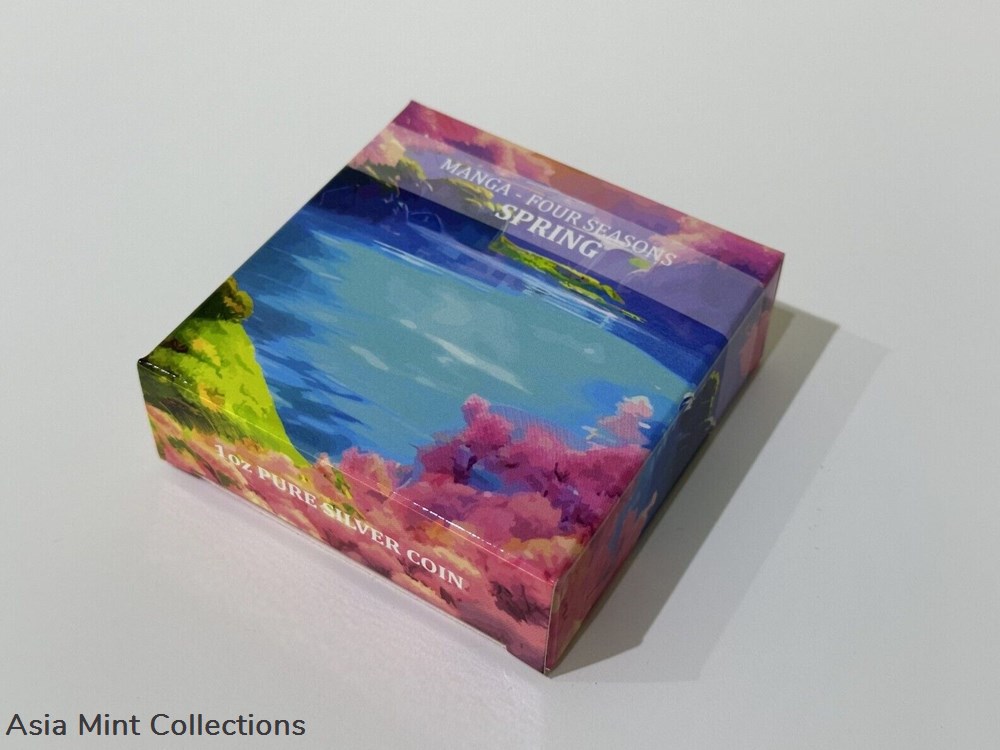 2023 - Manga 1 Oz silver coin Spring Cook Islands Color PP / Proof with original packaging 3 coins ingots bullion 2023 manga 1 oz silver coin spring cook islands color pp proof with original packaging